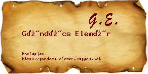 Göndöcs Elemér névjegykártya