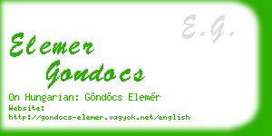 elemer gondocs business card